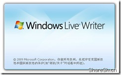 windows live writer 2009 splash