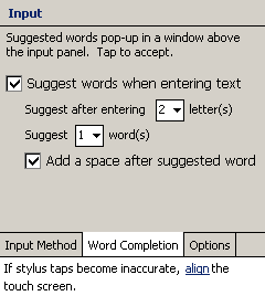 Input. Word Completion